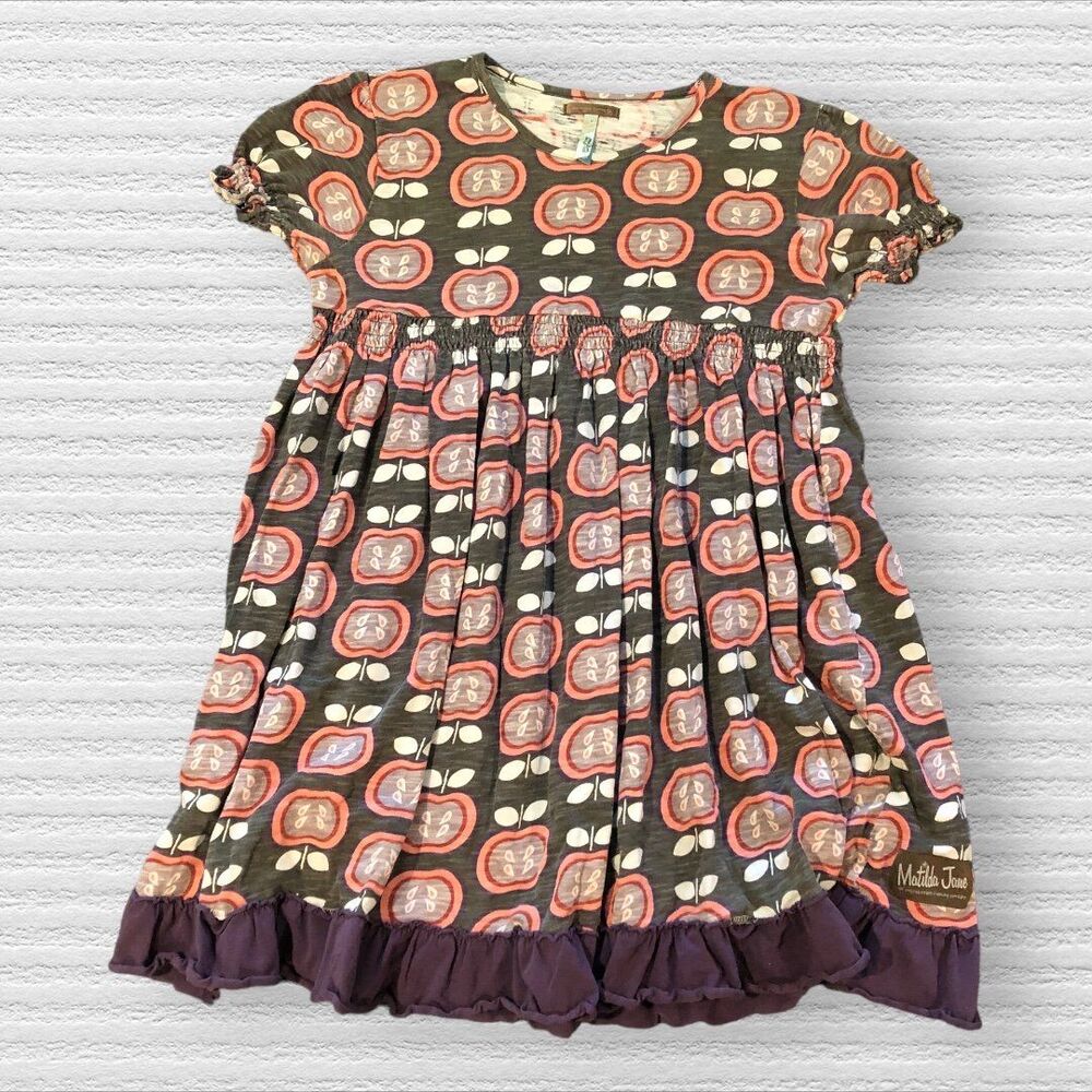 Matilda Jane Orchard Lap Dress Size 12 Apple School Purple